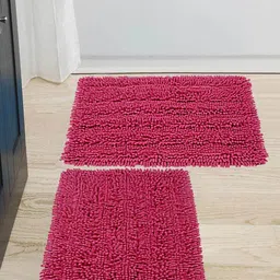 saral home Set of 2 Shaggy Rectangle Bath Mats image 1