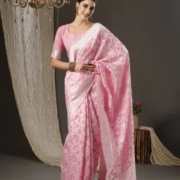 saree mall Floral Pattern Cotton Saree image 1