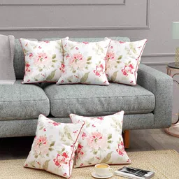 trance home linen Pack of 5 Floral Print Cushion Covers 24" x 24" image 1