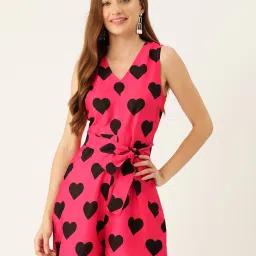 sleek italia Heart Print Playsuit image 1