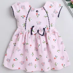 the magic wand Girls Floral Print Fit & Flare Dress with Bow Accent image 1