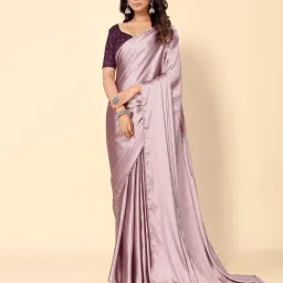 avanshee Women Satin Saree with Embellished Border image 1