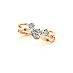 valanova Women Sterling Silver Rose Gold-Plated Lab Grown Diamond Ring image 1
