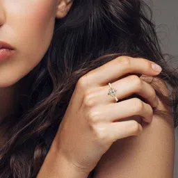 valanova Women Sterling Silver Rose Gold-Plated Lab Grown Diamond Ring image 1