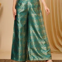 globus Women Floral Print Palazzos with Elasticated Waist image 1