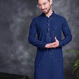 jompers Men Embellished Regular Fit Long Kurta image 1