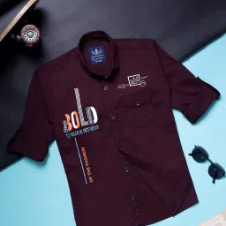 sky heights Boys Typographic Print Regular Fit Shirt image 1