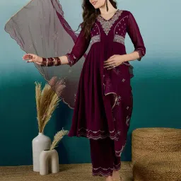 kvs fab Women Floral Flared Kurta Set image 1