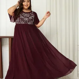 miss chase a+ Women Embroidery Gown Dress image 1