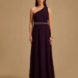 kazo Embellished One-Shoulder Fit & Flare Dress image 1