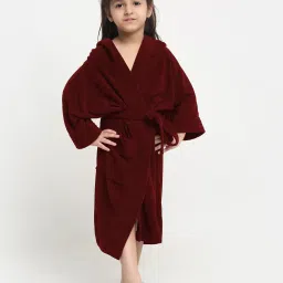 creeva Hooded Bathrobe with Pocket & Adjustable Belt image 1