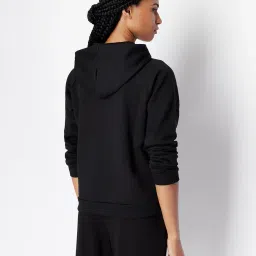 armani exchange Foil Logo Print Organic Cotton Sweatshirt with Hoodie image 2