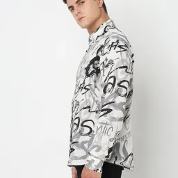 gas All-Over Print Regular Fit Full Sleeve Shirt with Classic Collar image 2
