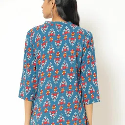 zizo by namrata bajaj Printed Tunic with Notched Band Collar image 2