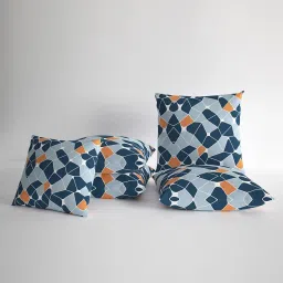 divine casa Pack of 5 Polyester Geometric Cushions Cover 16" X 16" image 2
