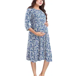 mamma's maternity Textured A-line Dress image 2