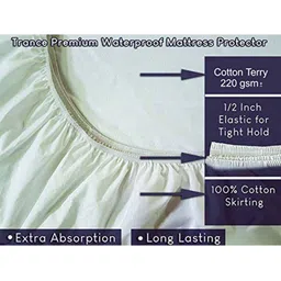 trance home linen 220 GSM Cotton Terry Single Waterproof Mattress Protector image 2