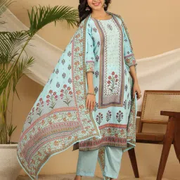 juniper Floral Print Straight Kurta Set image 2