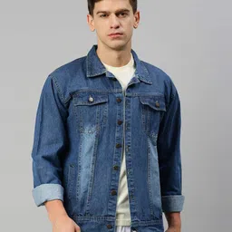 voxati Lightly Washed Denim Jacket with Flap Pockets image 2