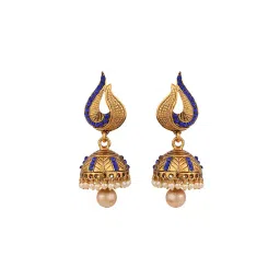 anika's creation Stone-Studded Jhumka Earrings image 2