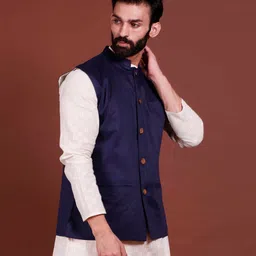 tjori Men Nehru Jacket with Welt Pockets image 2