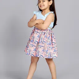 tiny twills Girls Floral Print Fit & Flare Dress image 2