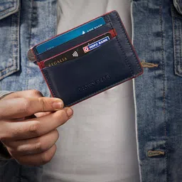 brown bear Colourblock Card Holder with Logo Embossed image 2