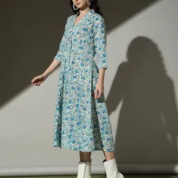 nyrika Women Floral Print A-Line Dress image 2