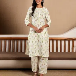 Floral Print Straight Kurta & Pants Set image 2