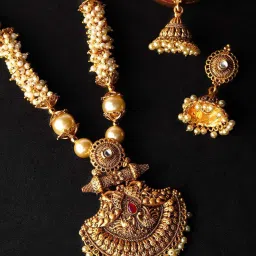 rubans Women Stone-Studded Necklace & Earrings Set image 2
