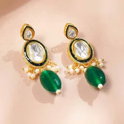 rubans Women Gold-Plated Stone-Studded Necklace & Earrings Set image 2