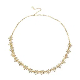 karatcart Gold-Toned Floral Kundan Hair Band image 2