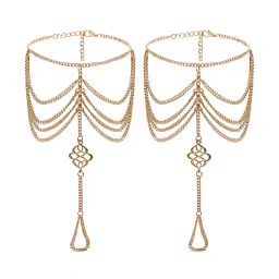 yellow chimes Set of 2 Gold-Plated Anklets image 2