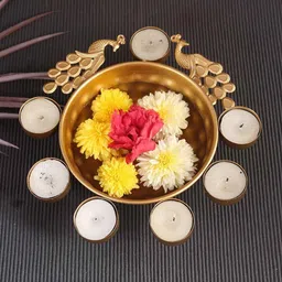 aapno rajasthan Urli Showpiece with Attached Tealight Holders image 2