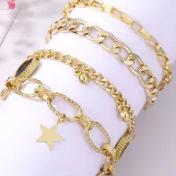 jewels galaxy Set of 4 Gold-Plated Contemporary Bracelets image 2