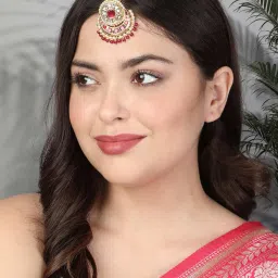 adwitiya Gold-Plated Kundan Beaded Mangtika image 2