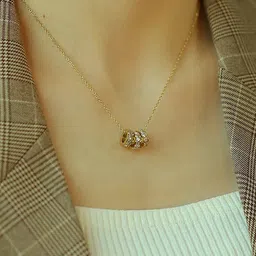 jewels galaxy Gold-Plated Stone-Studded Pendant image 2