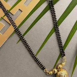 digital dress room Women Gold-Plated Beaded Mangalsutra image 2
