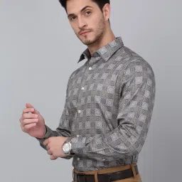 cantabil Men Geometric Slim Fit Shirt image 2
