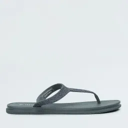 max Glittered T-Strap Flat Sandals image 2