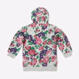 612 league Floral Print Zip-Front Hoodie image 2