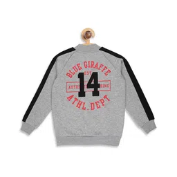 blue giraffe Turtle Neck Cardigan with Zip Fly-Style image 2