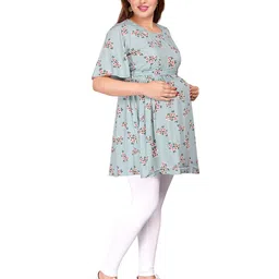 mamma's maternity Floral Print Tunic with Belt image 2