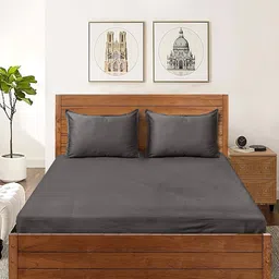 saral home Cotton Queen-Size Bedsheet with Pillow Covers image 2