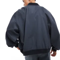 asos design Men Zip-Front Regular Fit Bomber Jacket image 2