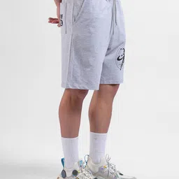 the indian garage co Men Casual Knitted Superman Print  Oversized Fit Shorts image 2