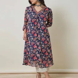 soch Women Floral Print V-Neck A-Line Dress image 2