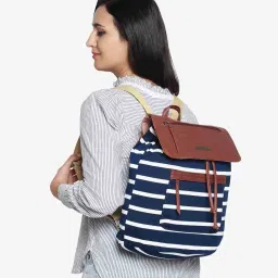 caprese Striped Backpack with External Pocket image 2