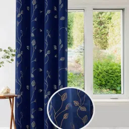 urban space Leaf Print Eyelet Door Curtain image 2