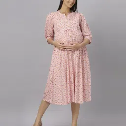 mamma's maternity Women Printed Fit & Flare Dress image 2